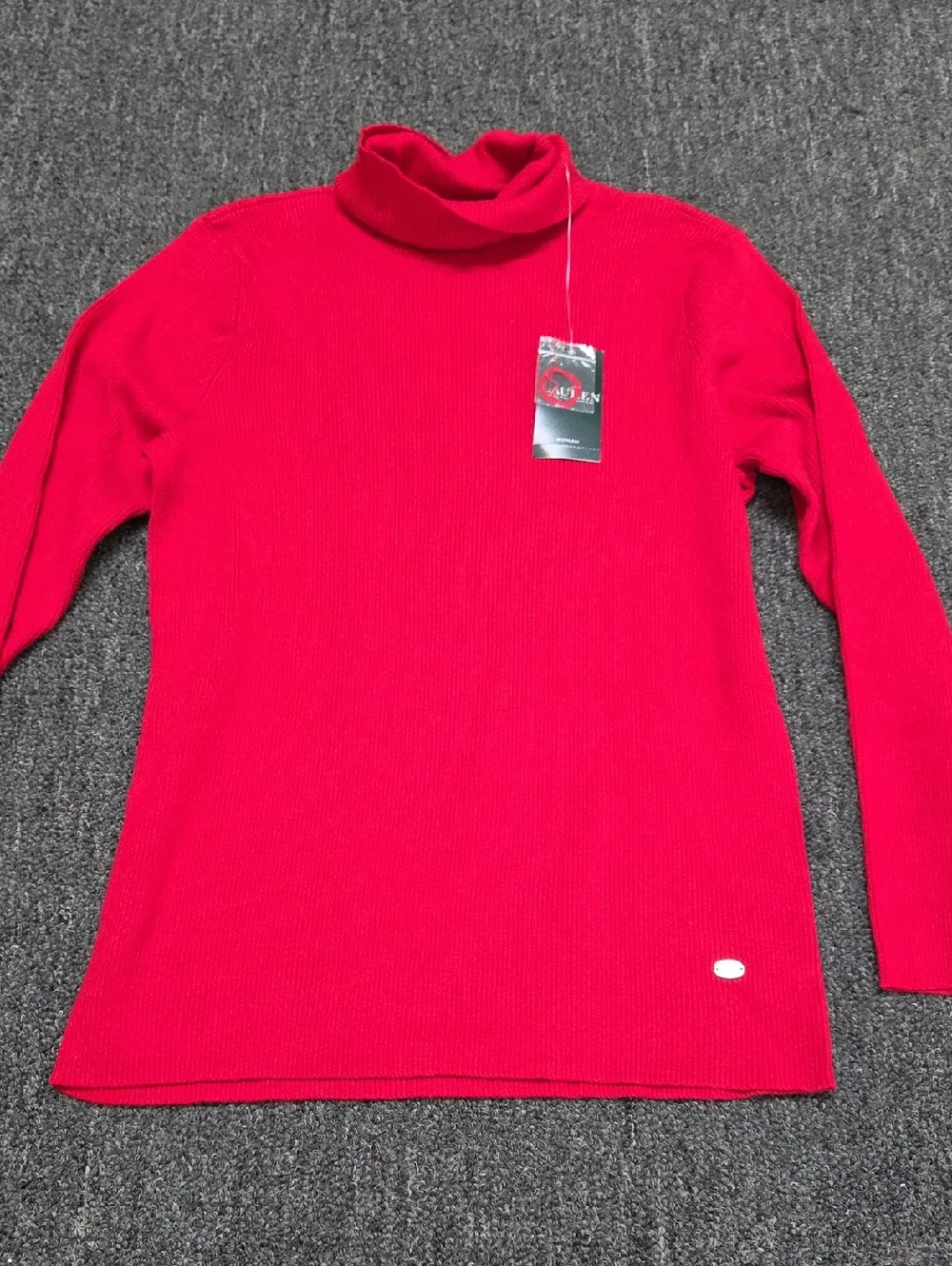 (#3) Ralph Lauren Bright Red Ribbed Turtleneck Sweater - Picture 1 of 7